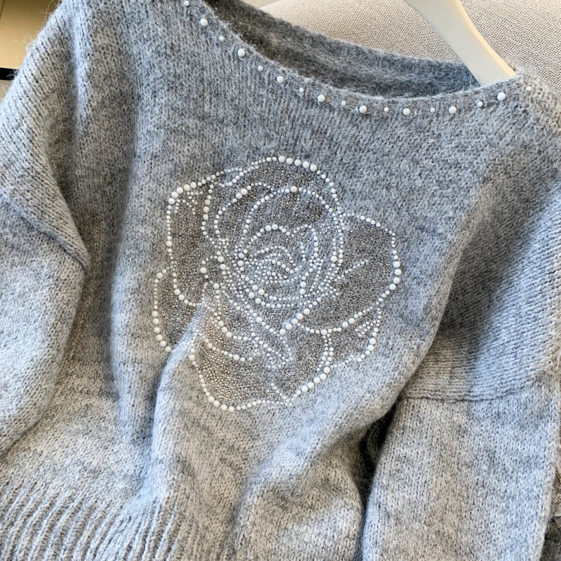 Pullover rhinestone colors niche sweater for women