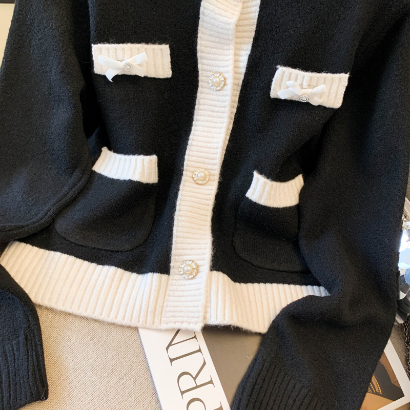 Bow sweet Korean style tops spring and autumn lazy coat