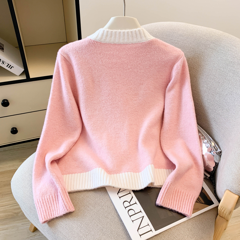 Bow sweet Korean style tops spring and autumn lazy coat