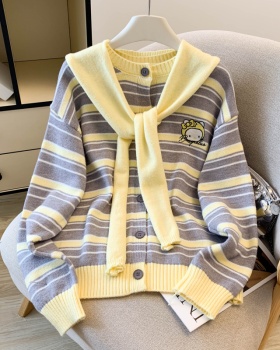 Knitted lazy cardigan Korean style tops 2pcs set for women