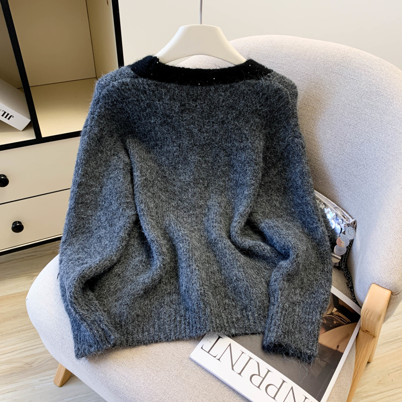 Autumn light luxury coat sequins thermal sweater