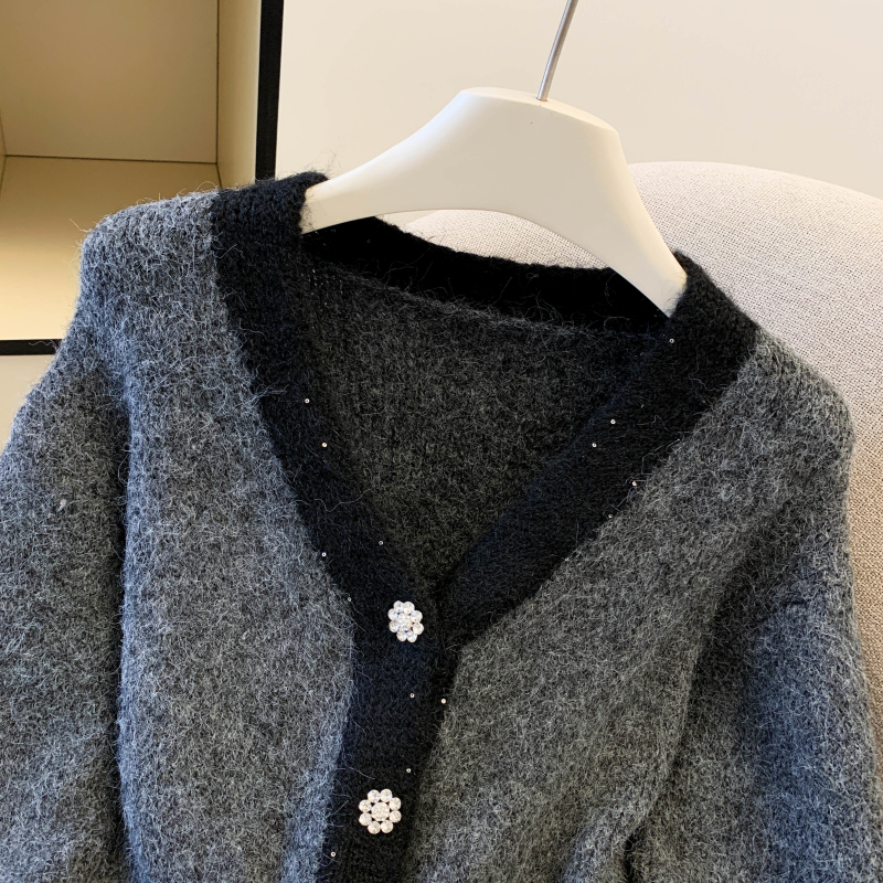 Autumn light luxury coat sequins thermal sweater