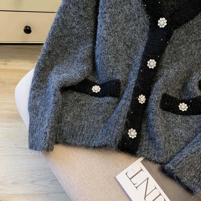 Autumn light luxury coat sequins thermal sweater