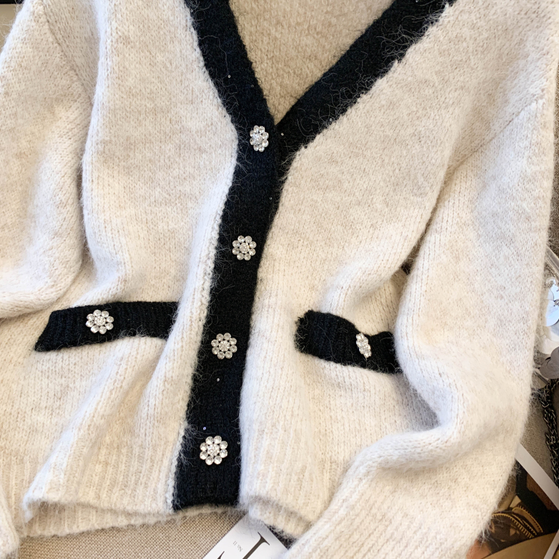 Autumn light luxury coat sequins thermal sweater