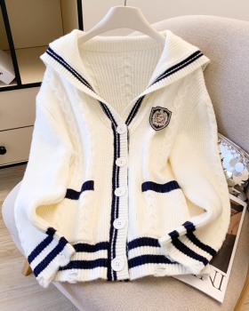 Loose college style coat show young navy collar tops