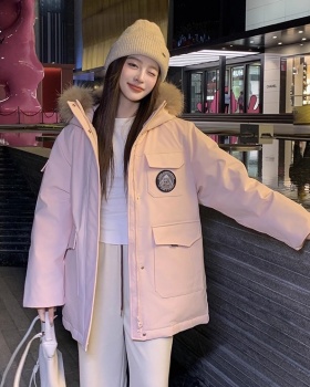 Thick winter long work clothing fur collar loose coat