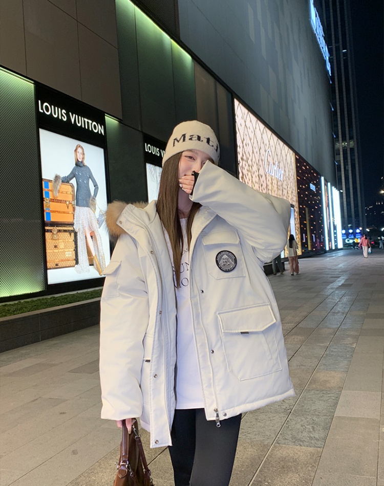 Thick winter long work clothing fur collar loose coat