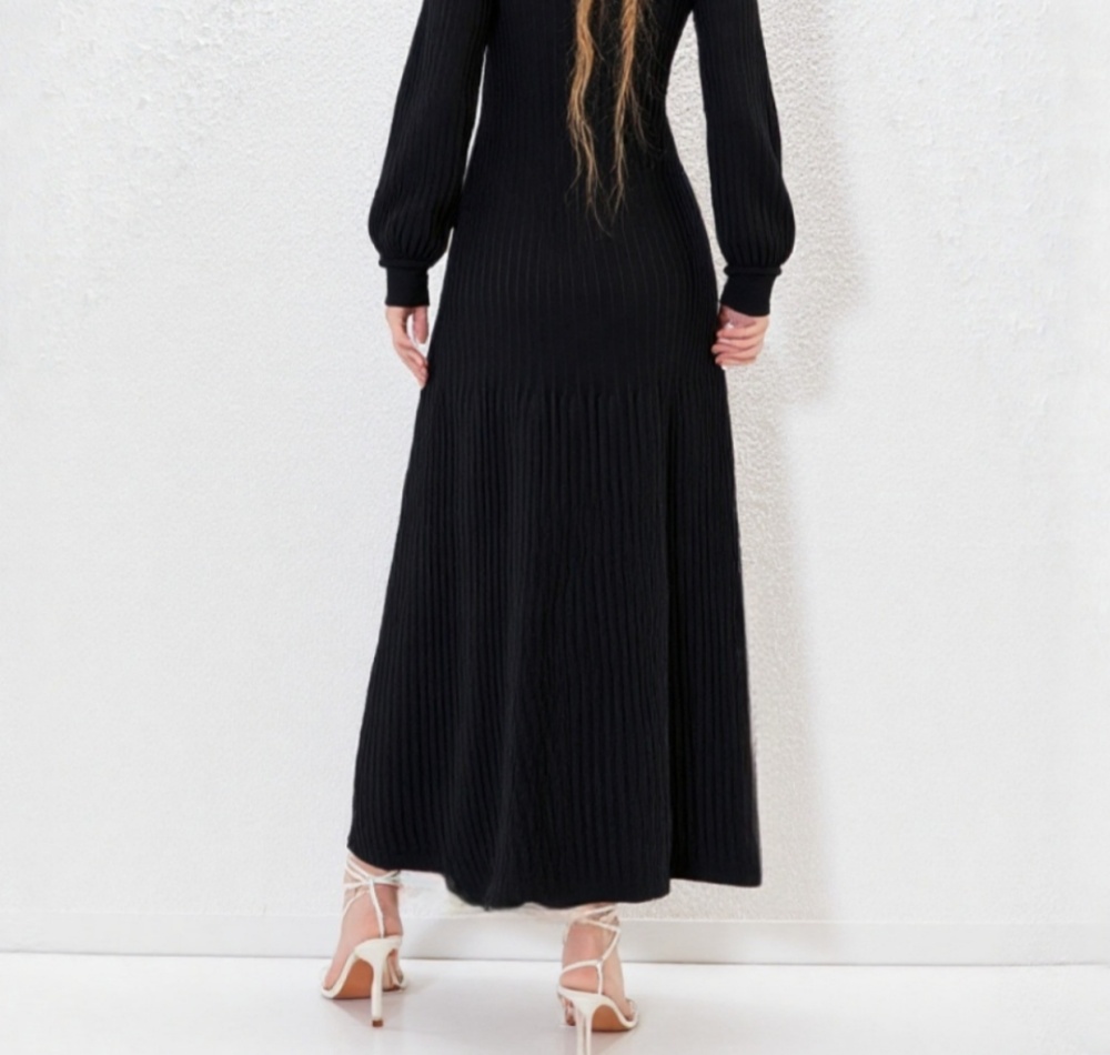 Ladies split knitted temperament autumn and winter dress