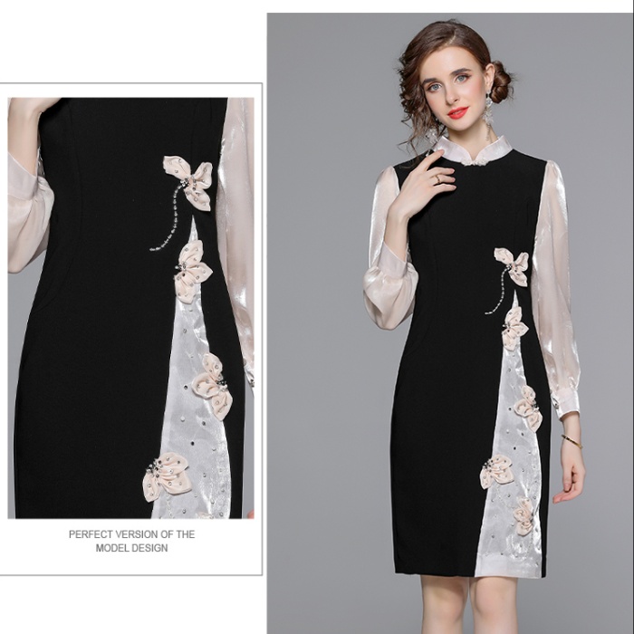 Temperament ladies cheongsam autumn dress for women