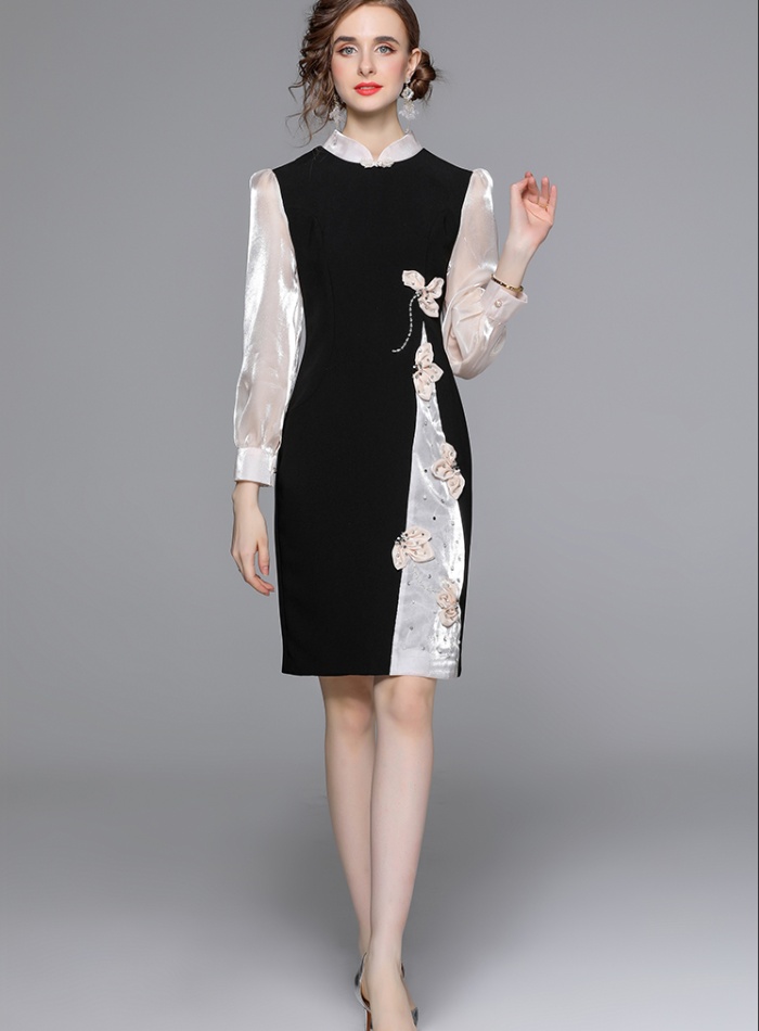 Temperament ladies cheongsam autumn dress for women