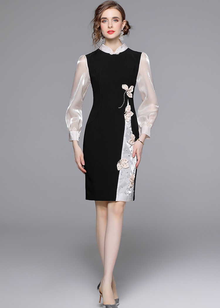 Temperament ladies cheongsam autumn dress for women
