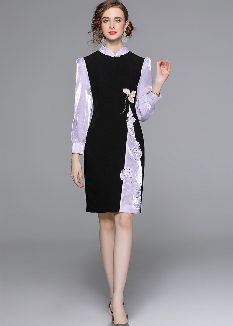 Temperament ladies cheongsam autumn dress for women