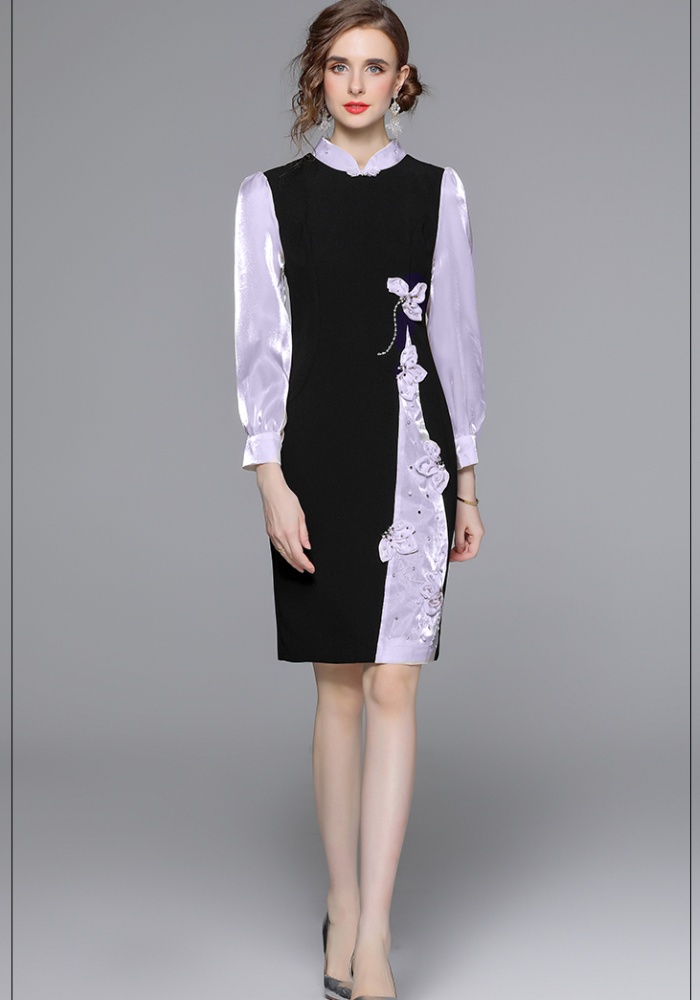 Temperament ladies cheongsam autumn dress for women