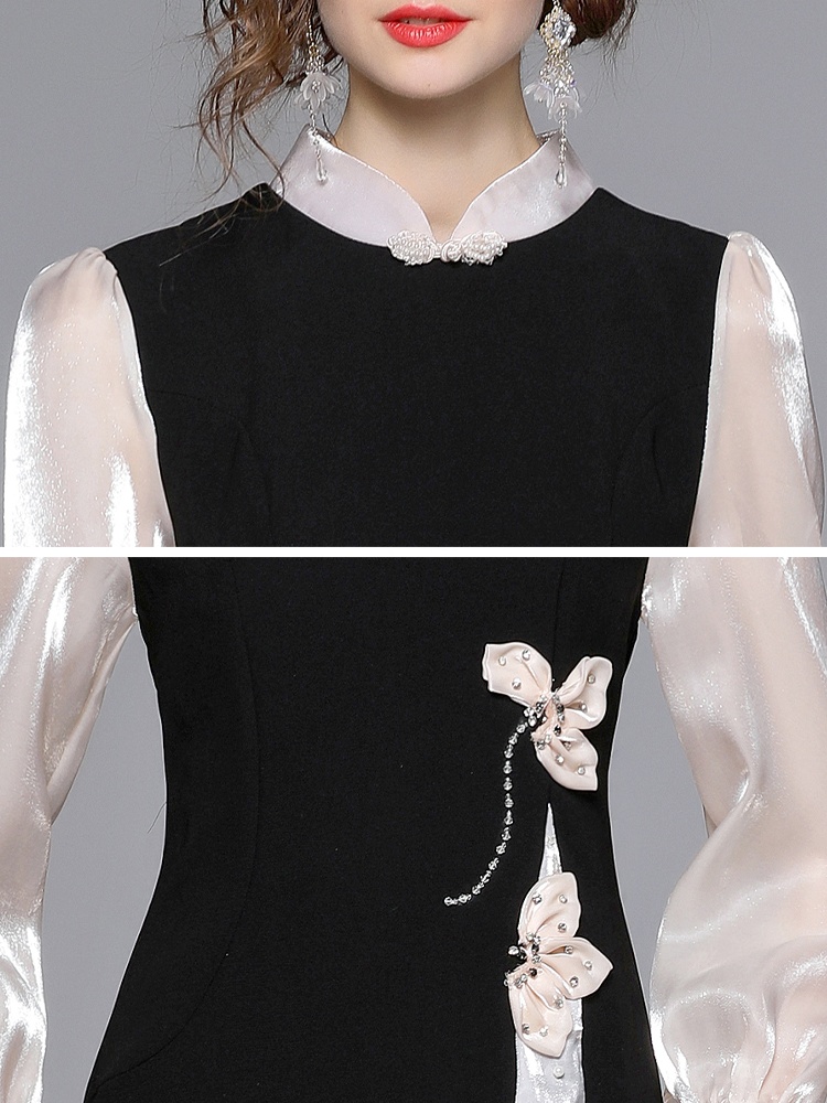 Temperament ladies cheongsam autumn dress for women