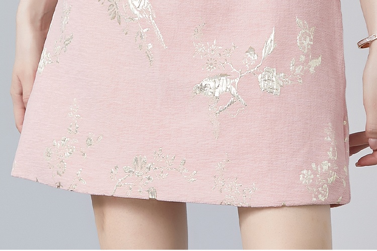 Embroidery gold line dress fashion cheongsam