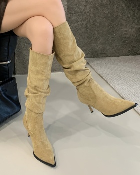 Fine-root boots high-heeled thigh boots for women