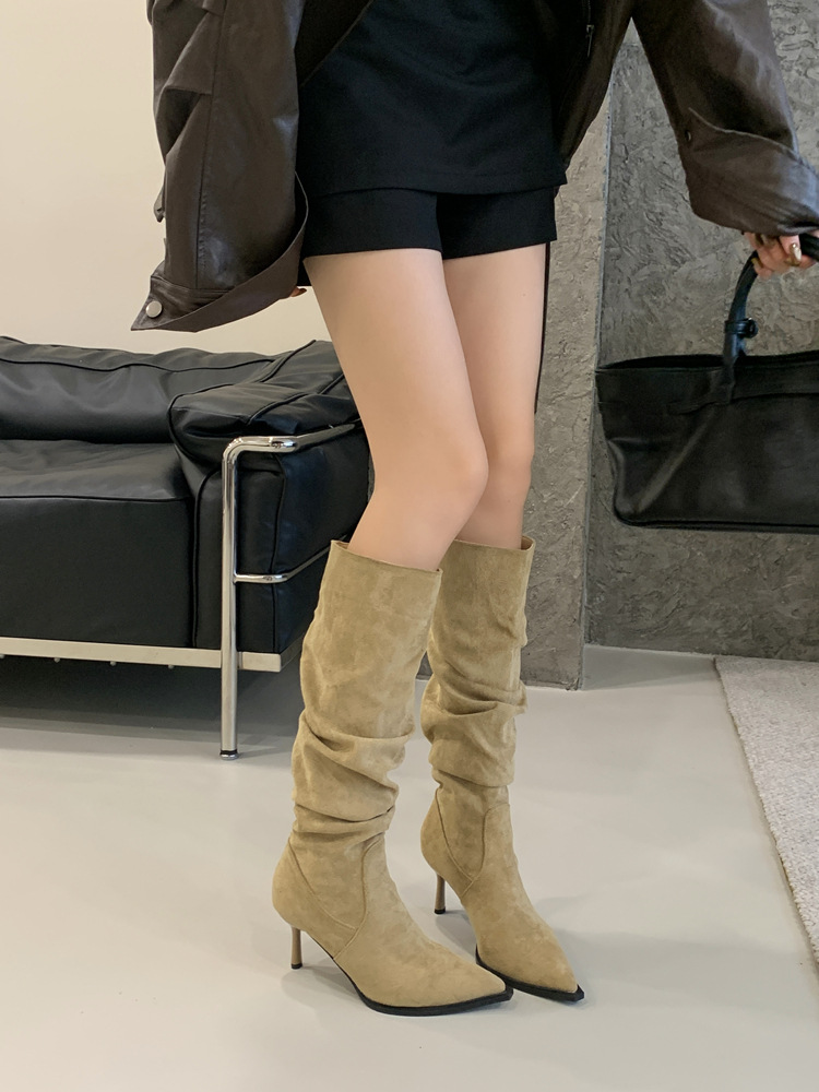 Fine-root boots high-heeled thigh boots for women