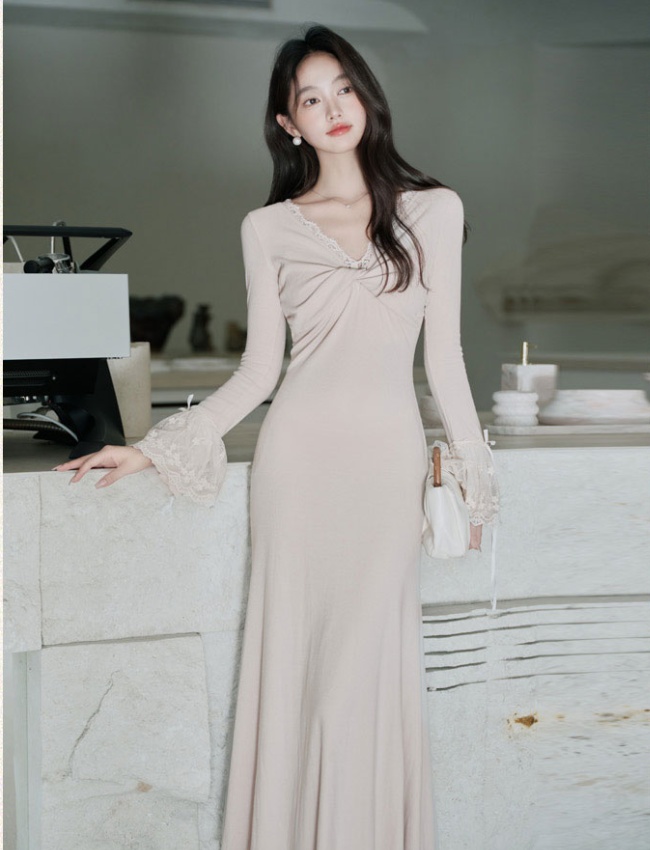 Slim temperament fashion autumn niche dress