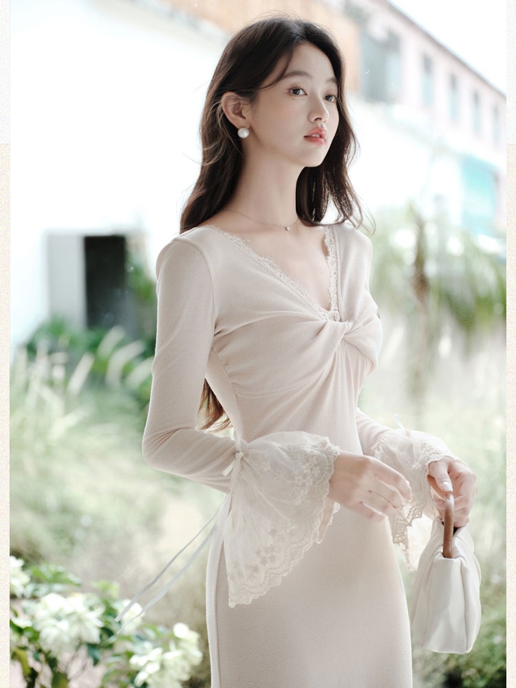 Slim temperament fashion autumn niche dress