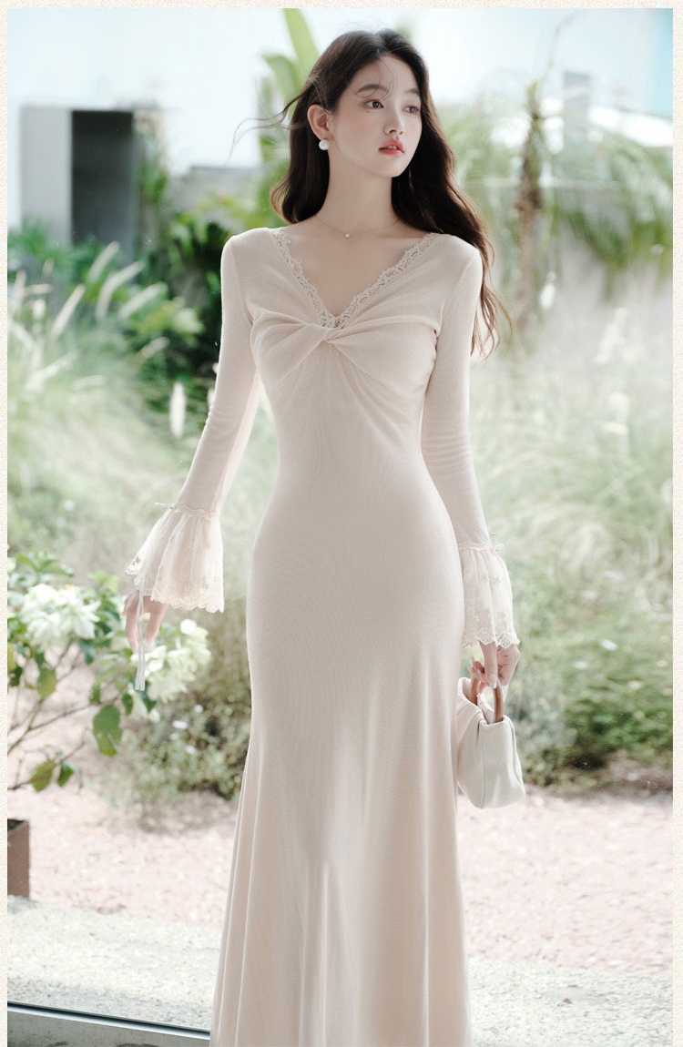 Slim temperament fashion autumn niche dress