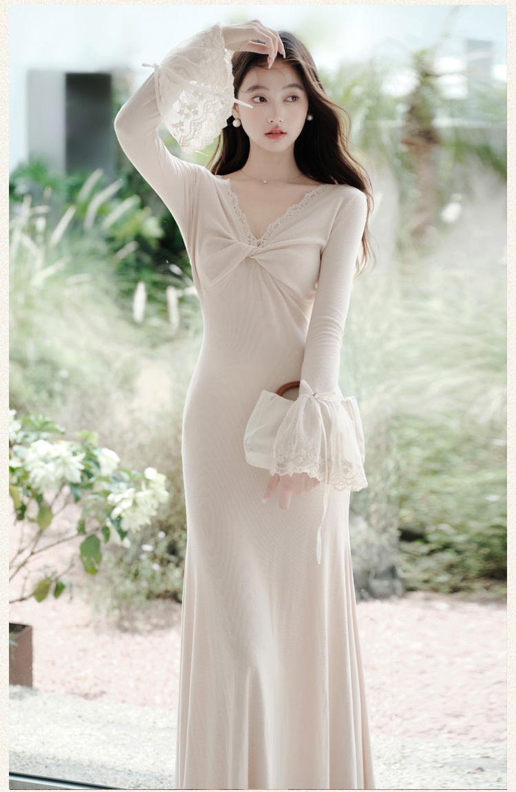 Slim temperament fashion autumn niche dress