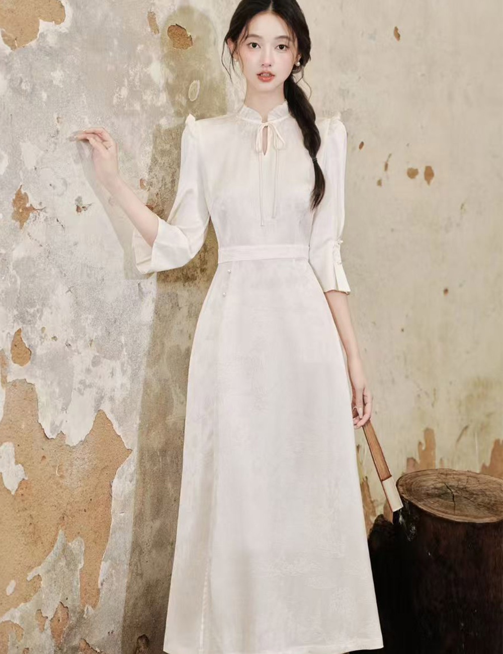 Pinched waist slim temperament summer dress