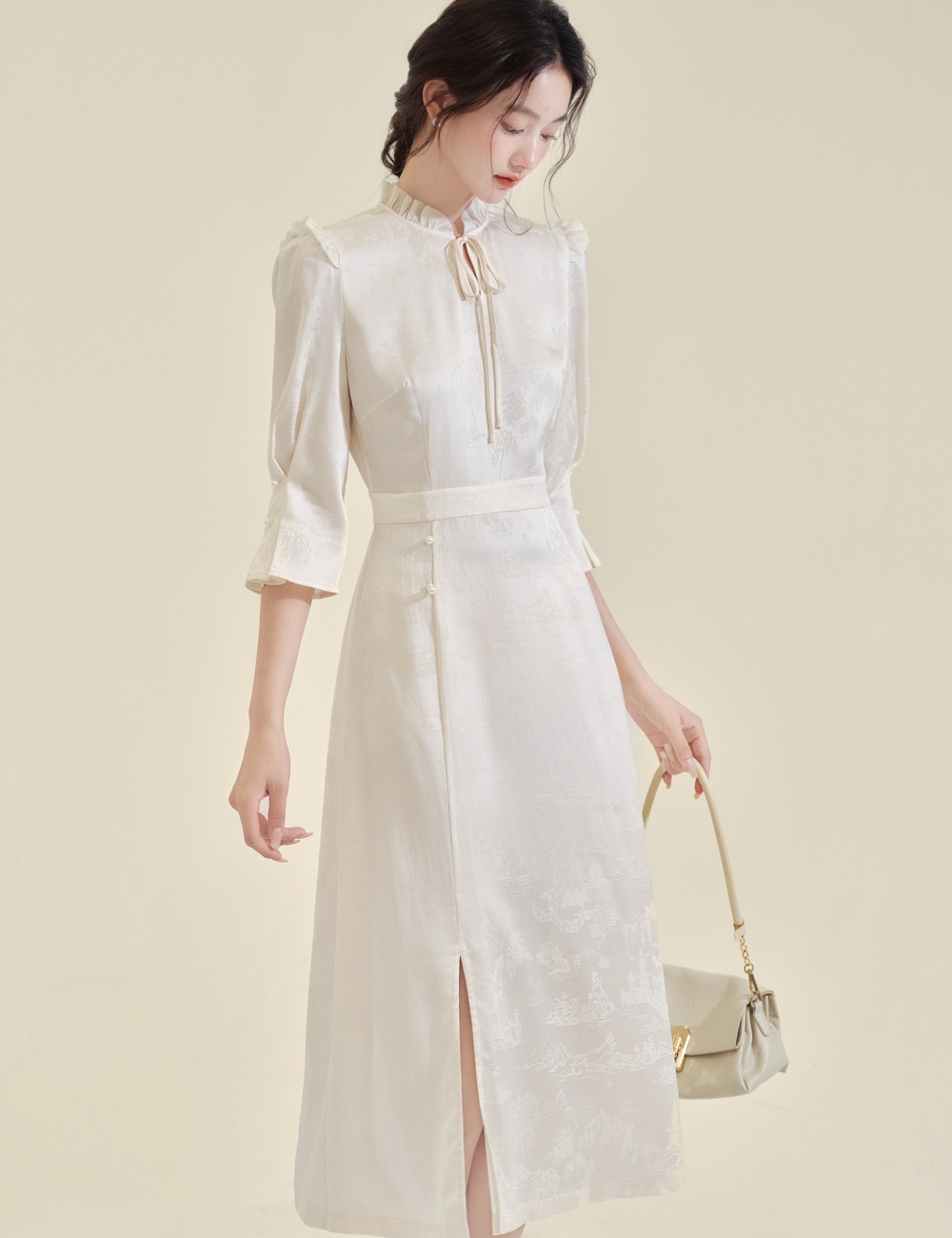 Pinched waist slim temperament summer dress