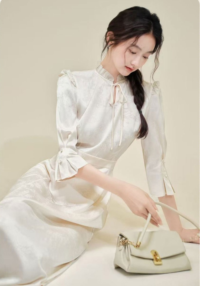 Pinched waist slim temperament summer dress