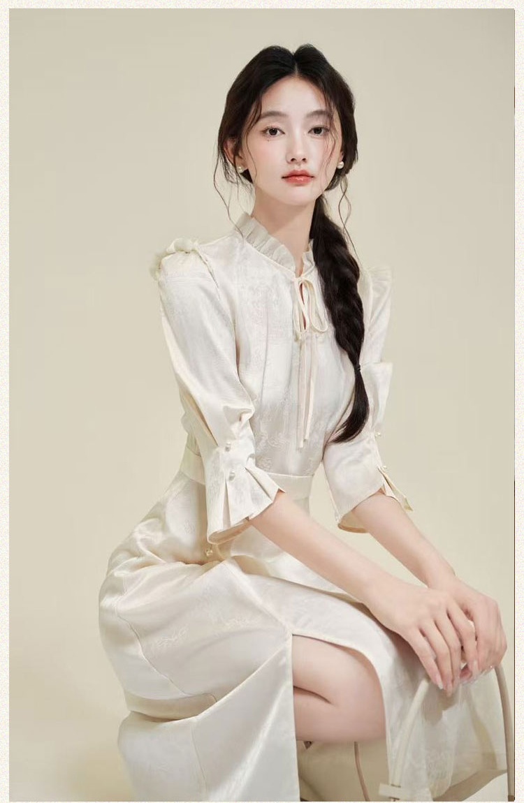 Pinched waist slim temperament summer dress