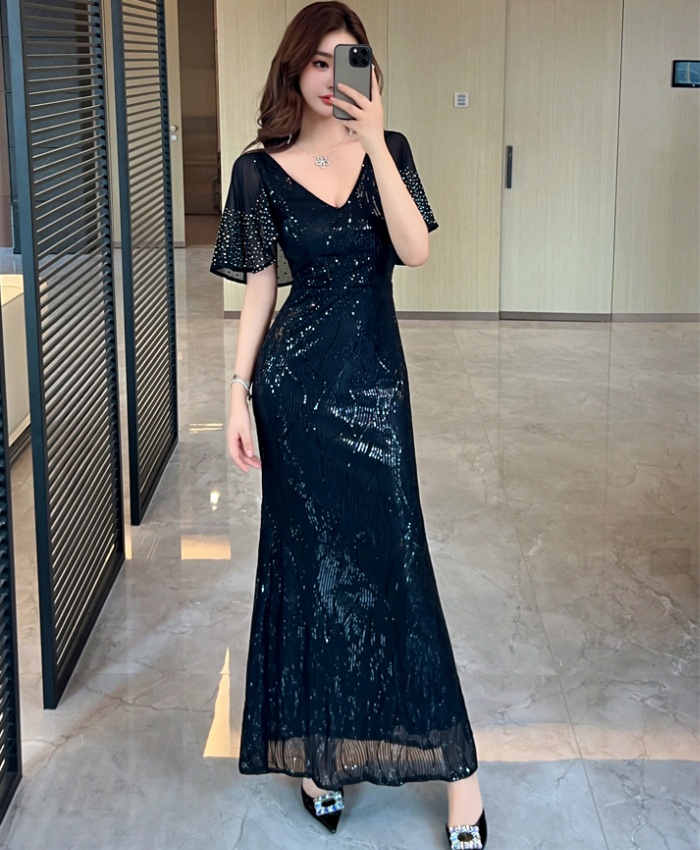 Light luxury sequins dress long evening dress for women
