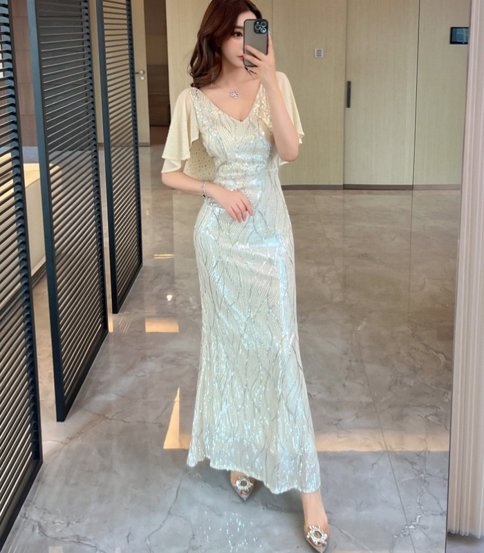 Light luxury sequins dress long evening dress for women