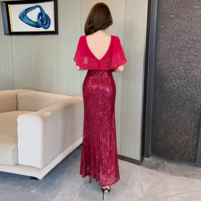 Light luxury sequins dress long evening dress for women