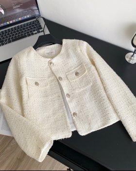 Metal buckles coat coarse flower tops for women