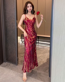 Temperament ladies formal dress V-neck dress for women