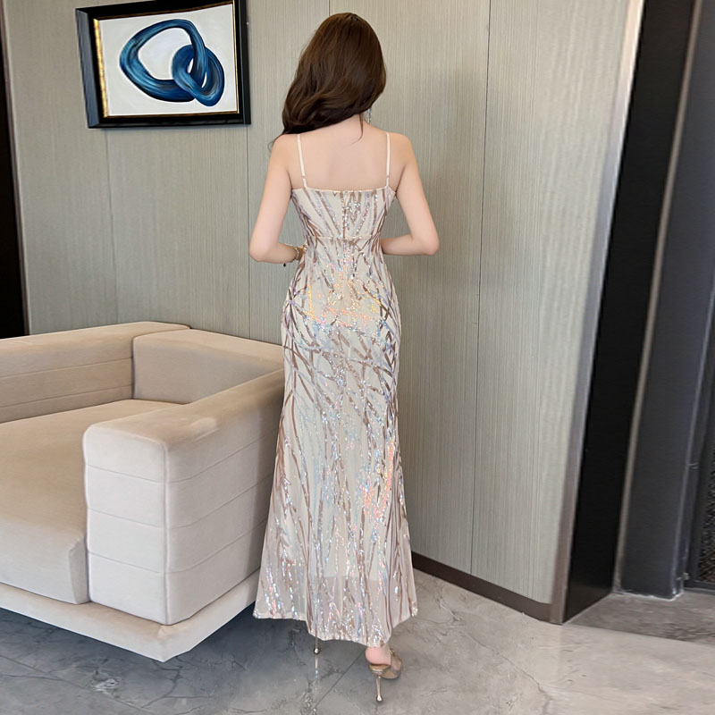 Temperament ladies formal dress V-neck dress for women