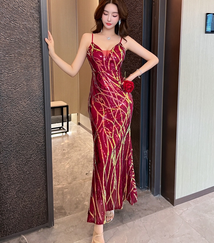 Temperament ladies formal dress V-neck dress for women