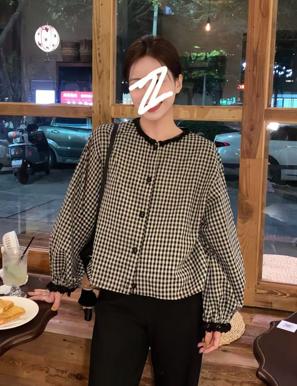 Long sleeve shirt France style doll shirt for women
