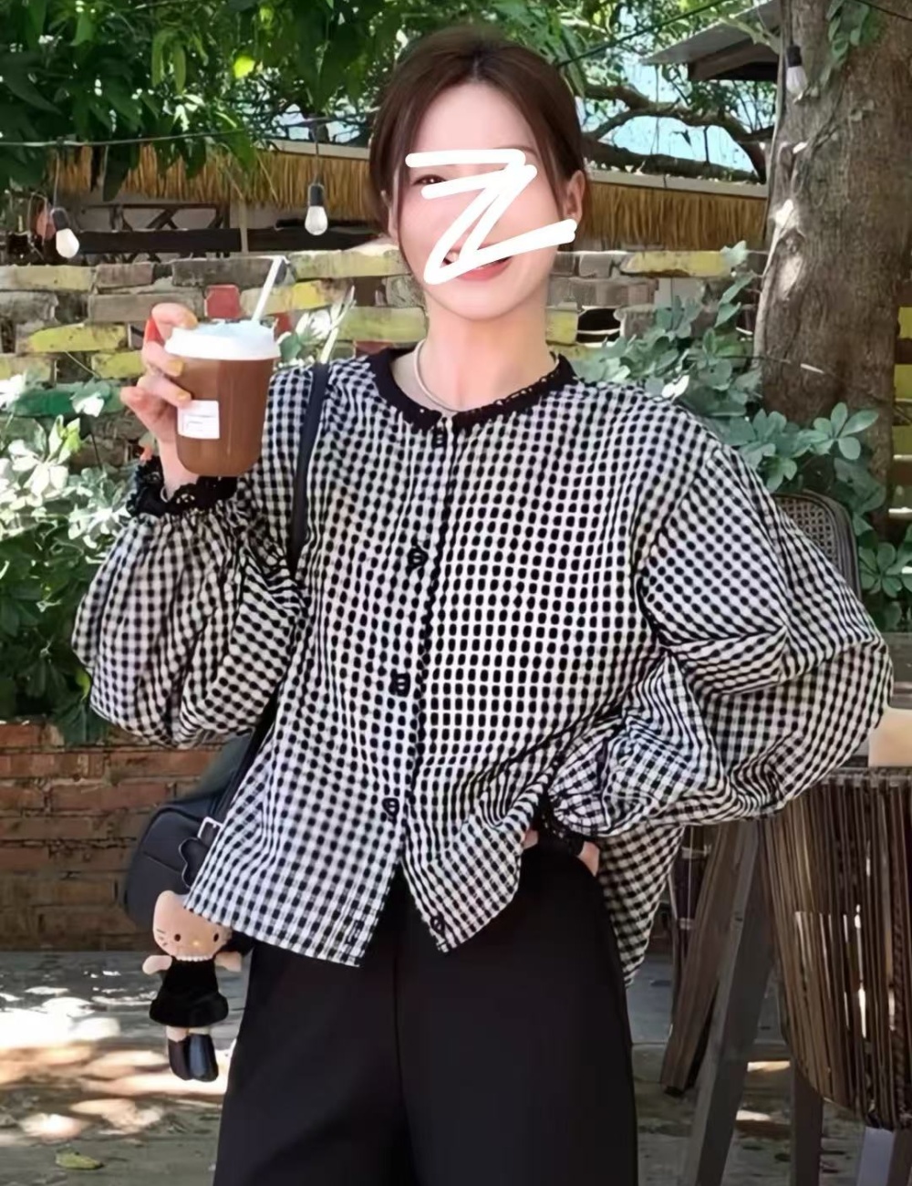 Long sleeve shirt France style doll shirt for women