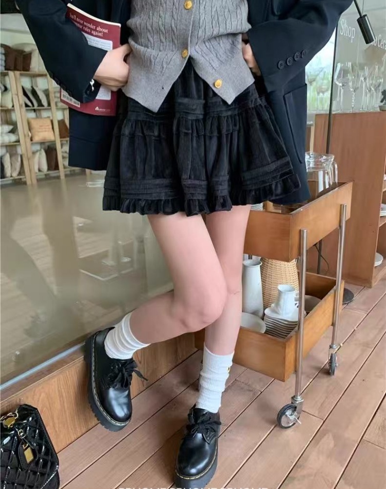 Sweet lace skirt A-line puff skirt for women
