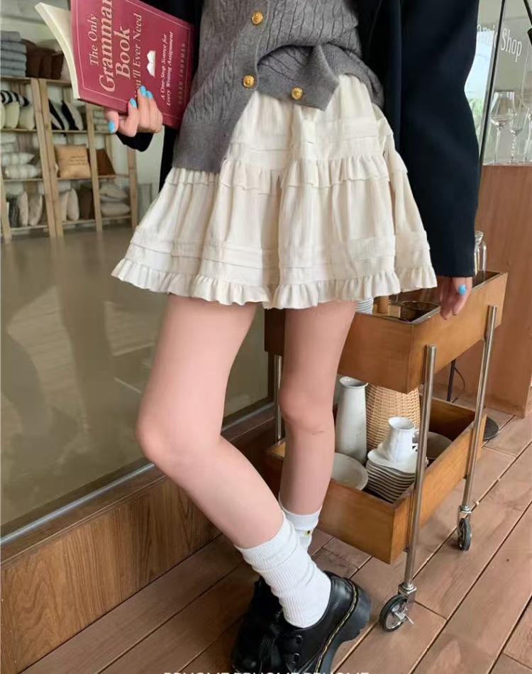 Sweet lace skirt A-line puff skirt for women