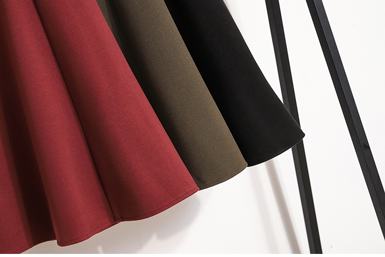 Woolen slim A-line autumn and winter skirt for women