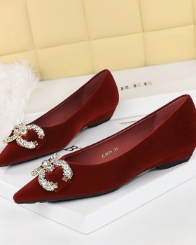 Commuting rhinestone buckle shoes for women