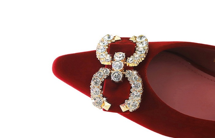 Commuting rhinestone buckle shoes for women