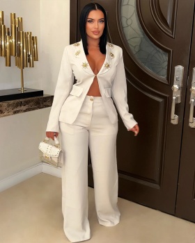 Commuting Casual elegant mixed colors business suit 2pcs set