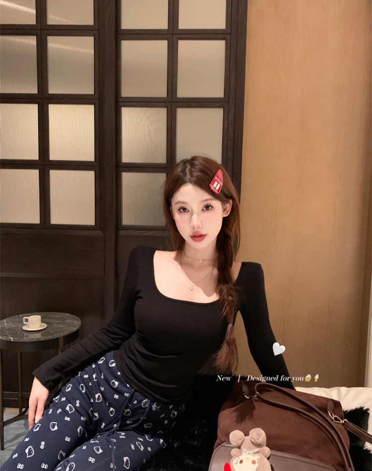 Slim thermal underwear with chest pad tops