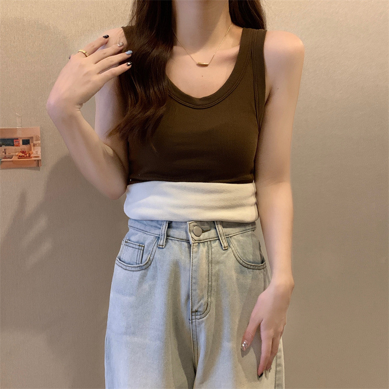 Thick pure plus velvet tops complex sling underwear
