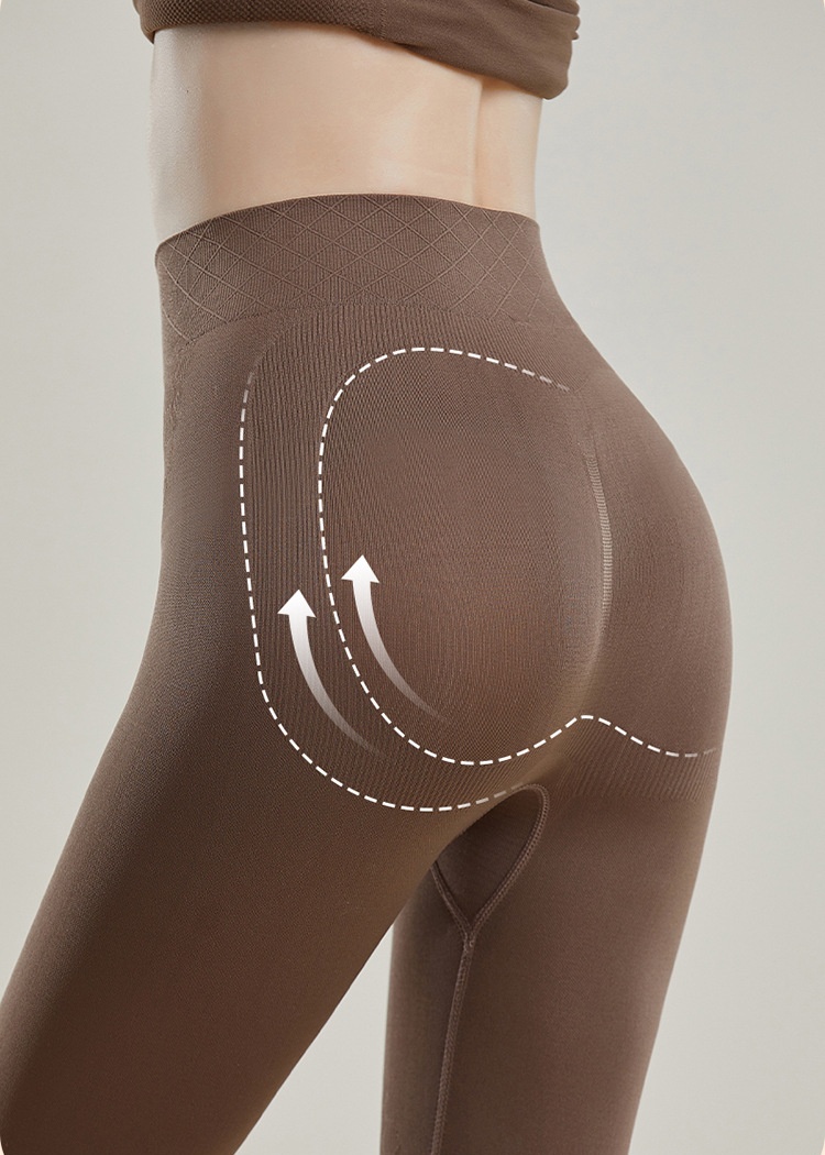 Seamless slim tops hip raise bottoming warmth underware a set