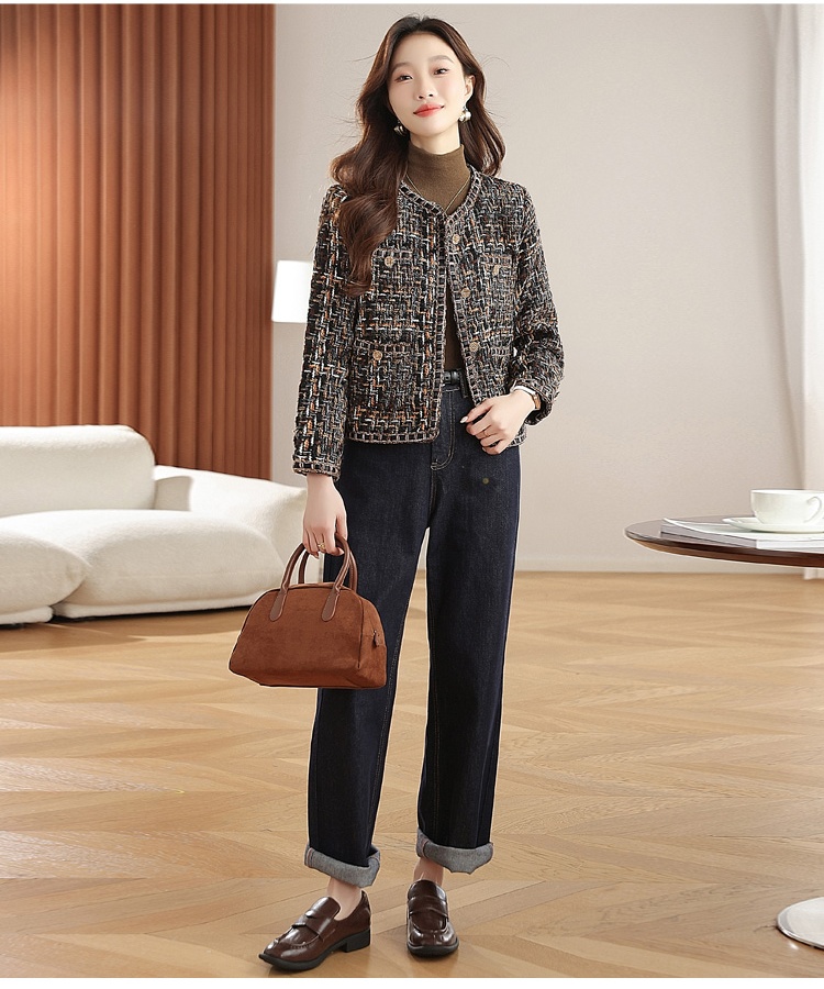 Short chanelstyle coat temperament tops for women