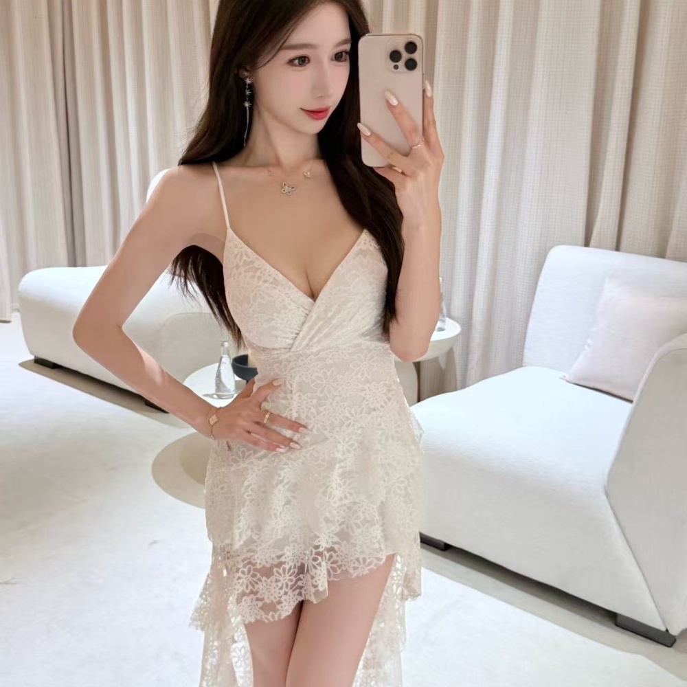 France style vacation sling V-neck dress