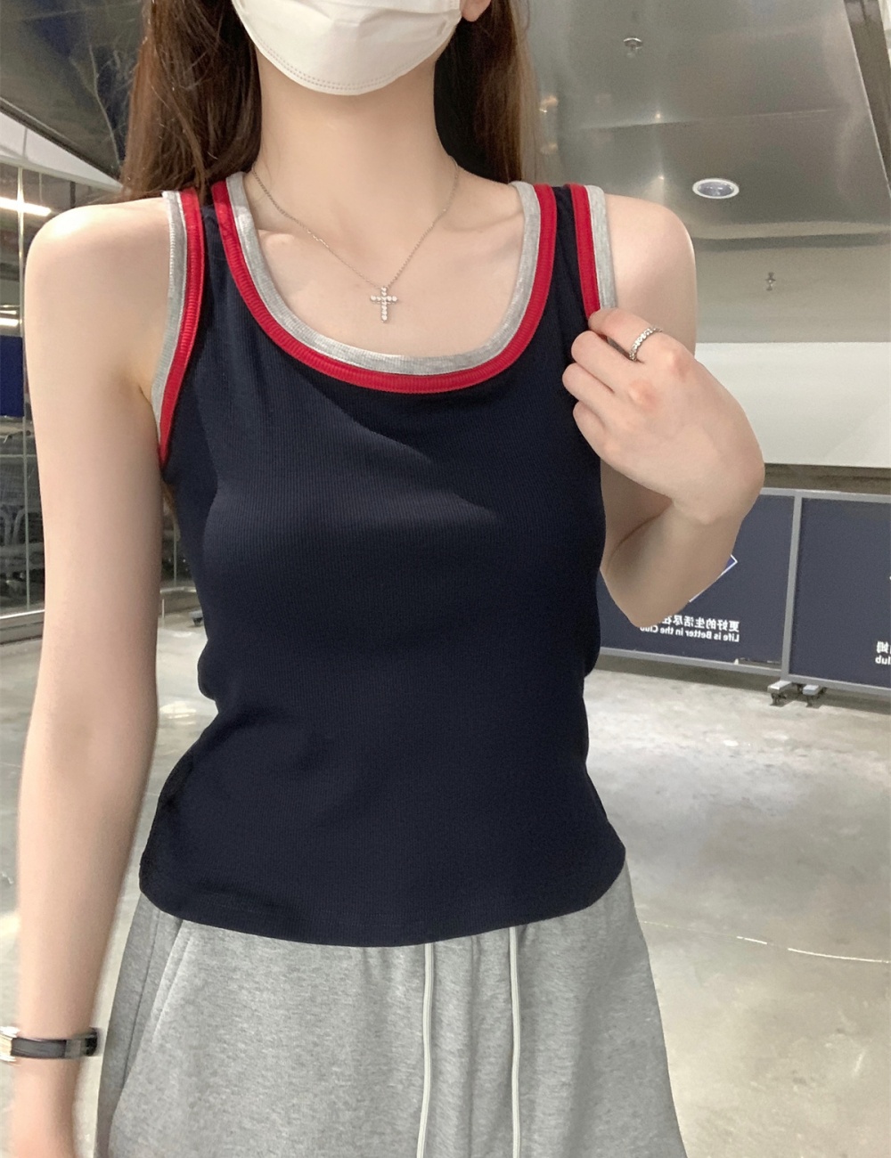 Sueding Korean style tops autumn and winter vest